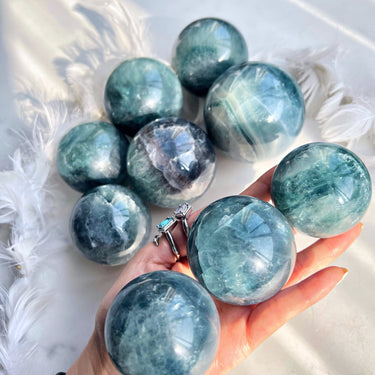 Green Blue Fluorite Sphere