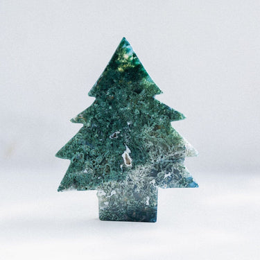 Moss Agate Santa Claus Tree