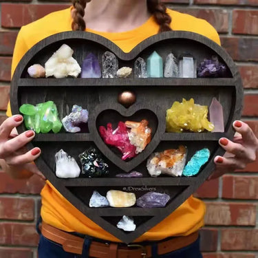 Heart-Shaped Heart within Heart Crystal Shelf