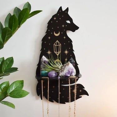 Celestial Wolf Altar Crystal Shelf