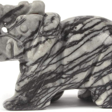 Justinstones Carved Natural Black Obsidian Gemstone Elephant Healing Guardian Statue Figurine Crafts 2 inch