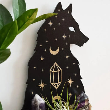 Celestial Wolf Altar Crystal Shelf