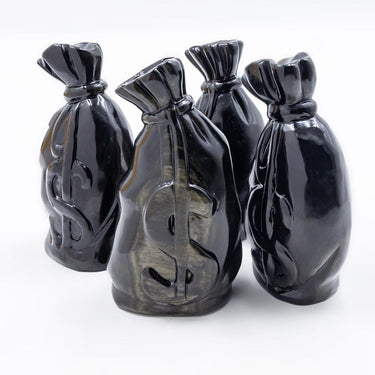 Golden sheen obsidian money bag