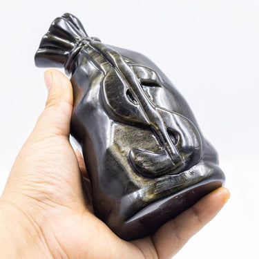 Golden sheen obsidian money bag