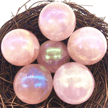 Angel Aura Rose Quartz Ball