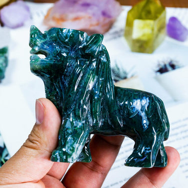 Moss Agate Lion