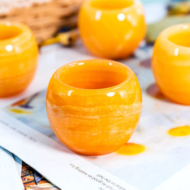 Orange calcite cup/small bowl