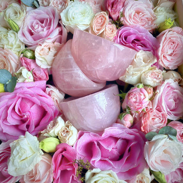 Clear quartz & Rose quartz small cup