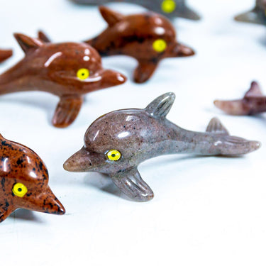 Crystal Dolphins With Eyes