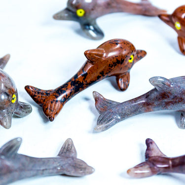 Crystal Dolphins With Eyes