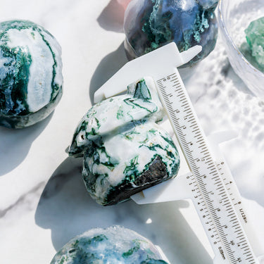 Moss Agate Fairy Mushroom Houses