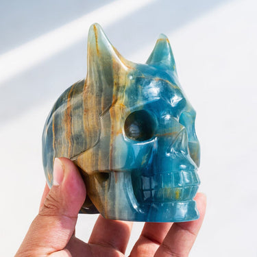 Blue Onyx Skull